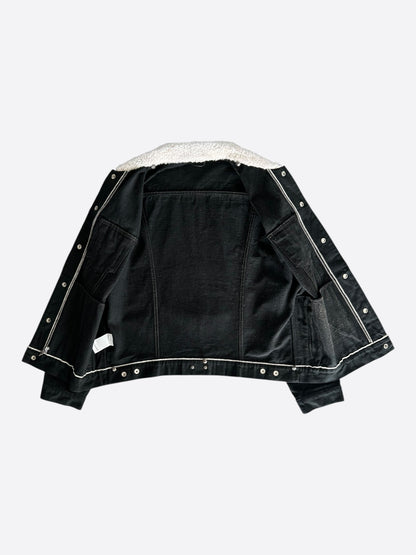 Chrome Hearts Black Shearling Denim Jacket