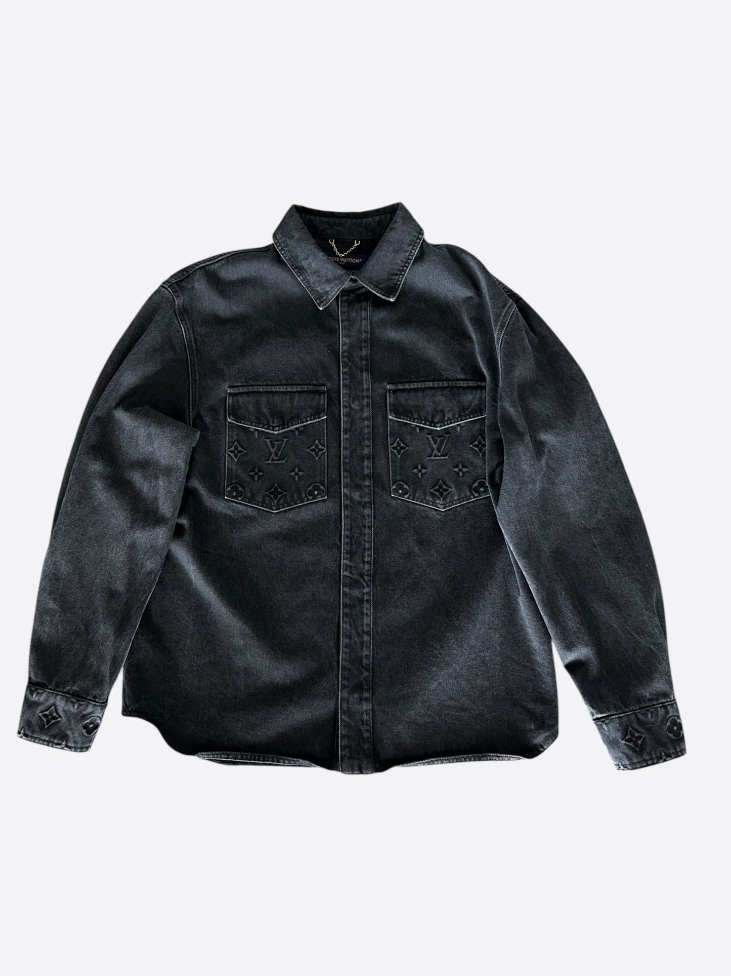 Louis Vuitton Washed Black Denim Monogram Overshirt