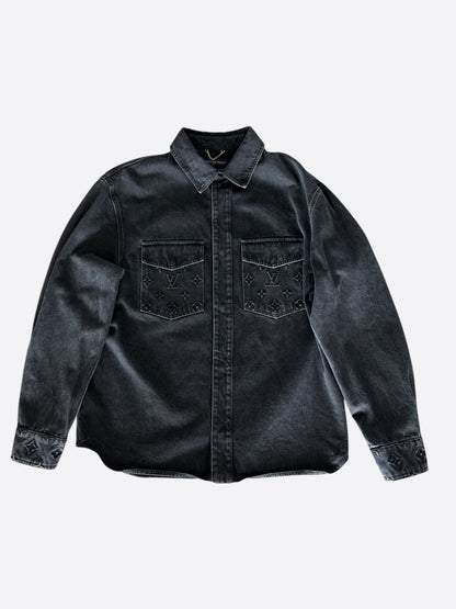 Louis Vuitton Washed Black Denim Monogram Overshirt