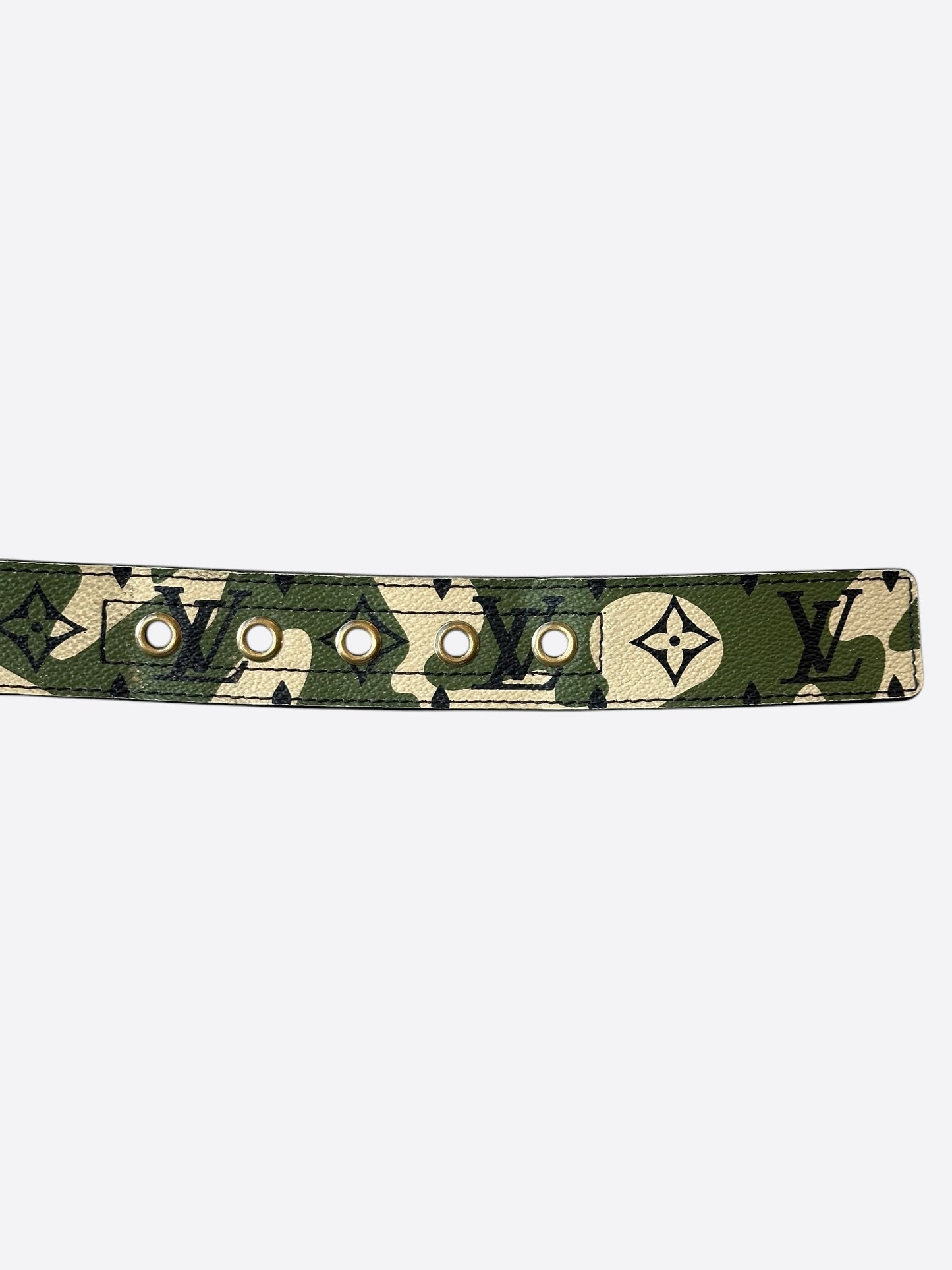 Louis Vuitton Takashi Murakami Green Camouflage Monogram Belt