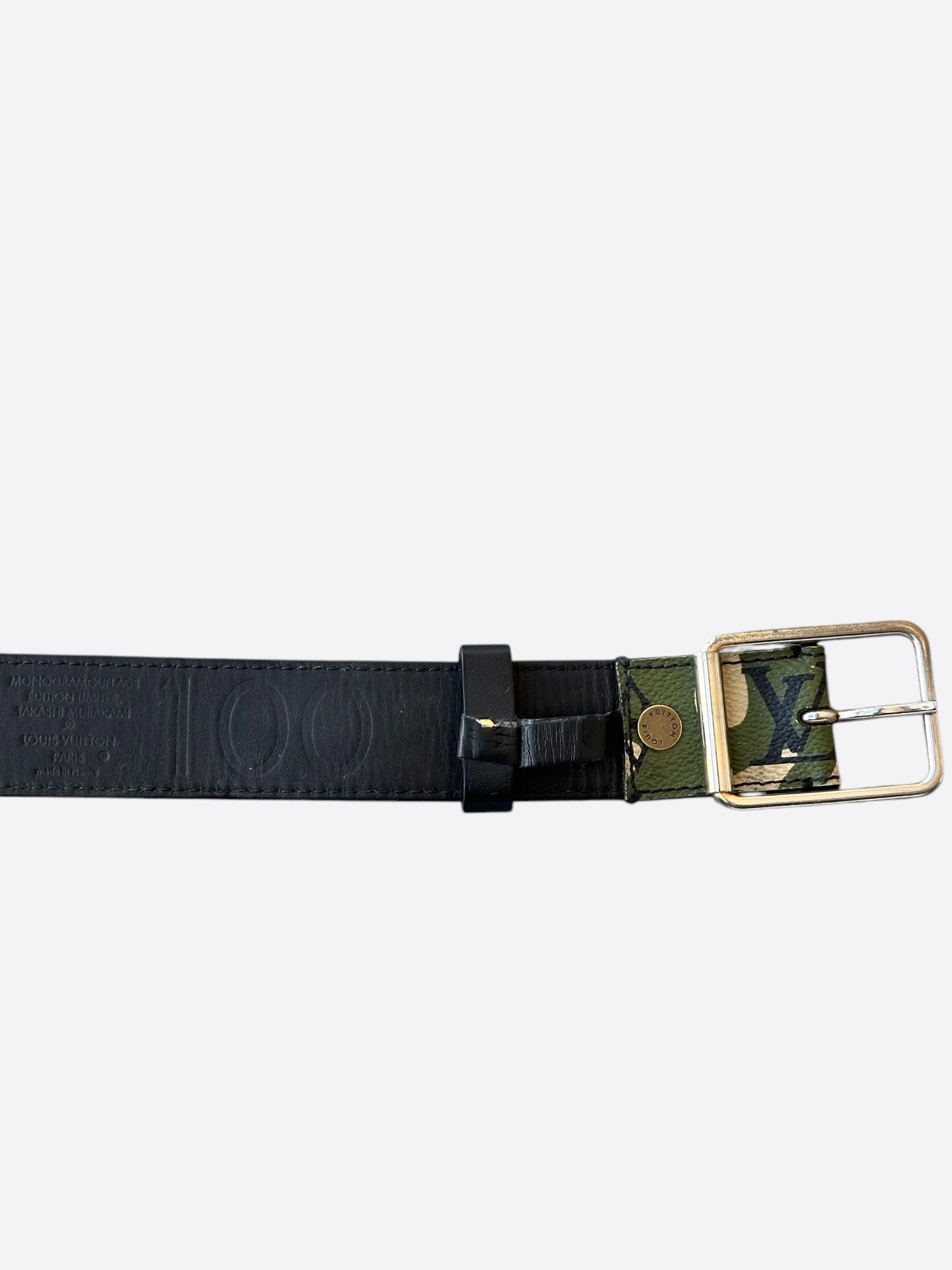 Louis Vuitton Takashi Murakami Green Camouflage Monogram Belt