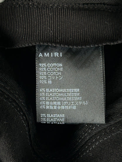 Amiri Black & Chrome Staggered Logo Jeans