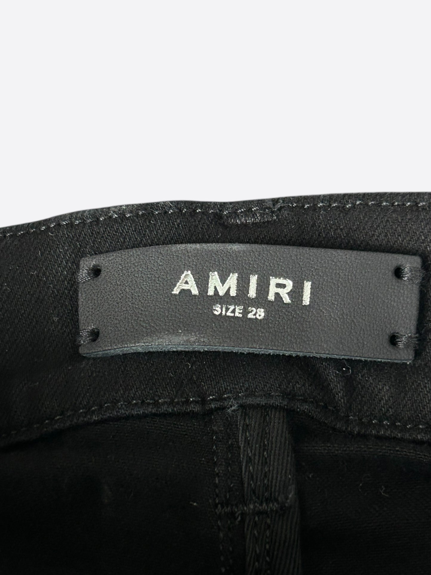 Amiri Black & Chrome Staggered Logo Jeans