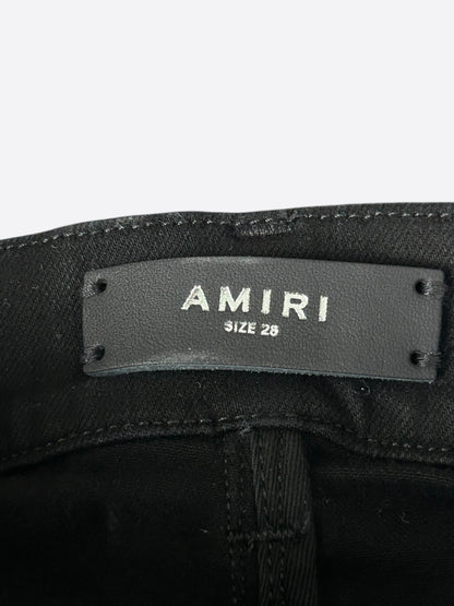 Amiri Black & Chrome Staggered Logo Jeans