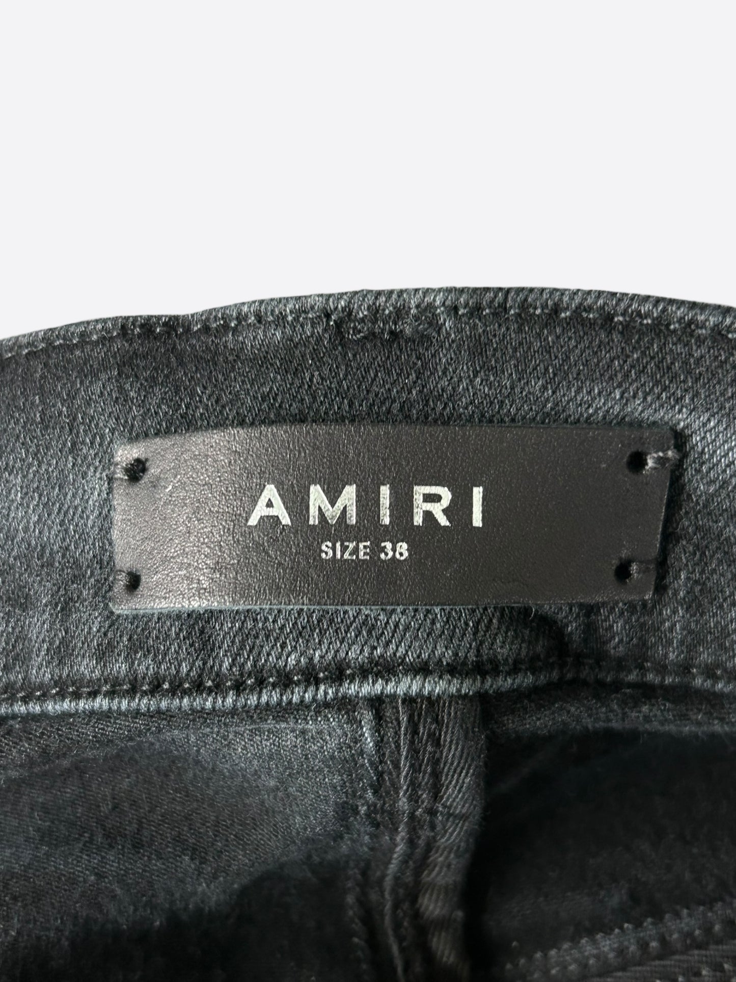 Amiri Faded Black & White Angel Logo Jeans