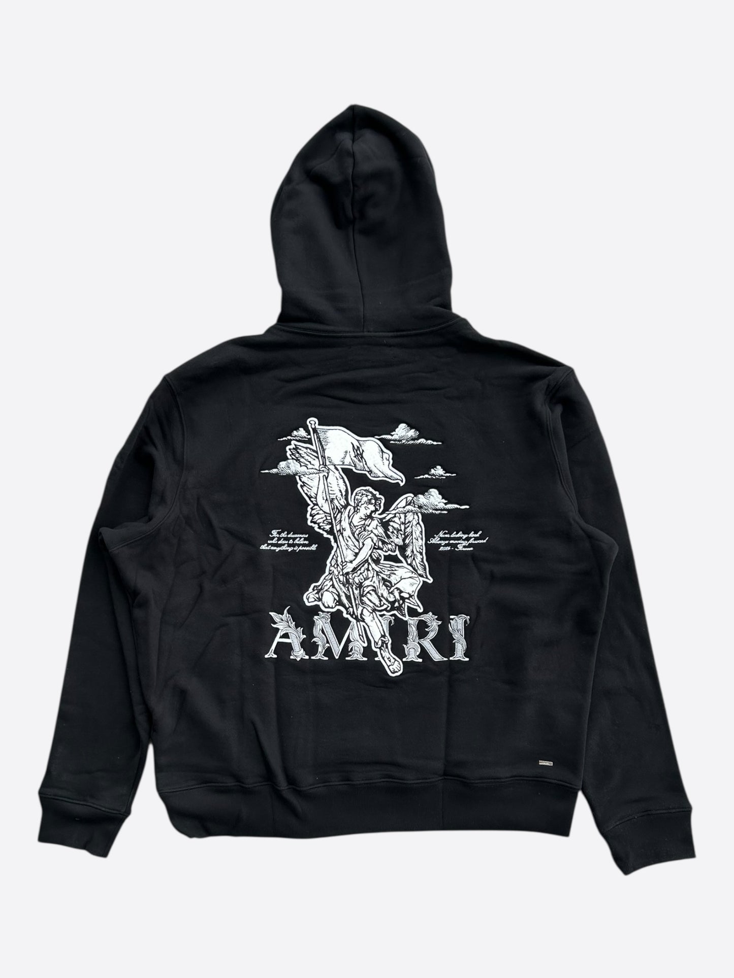 Amiri Black & White MA Angel Logo Hoodie