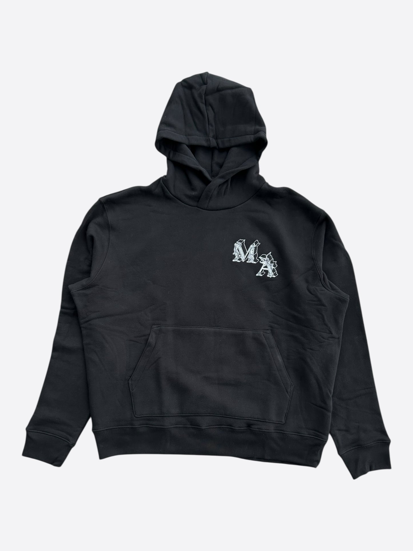 Amiri Black & White MA Angel Logo Hoodie