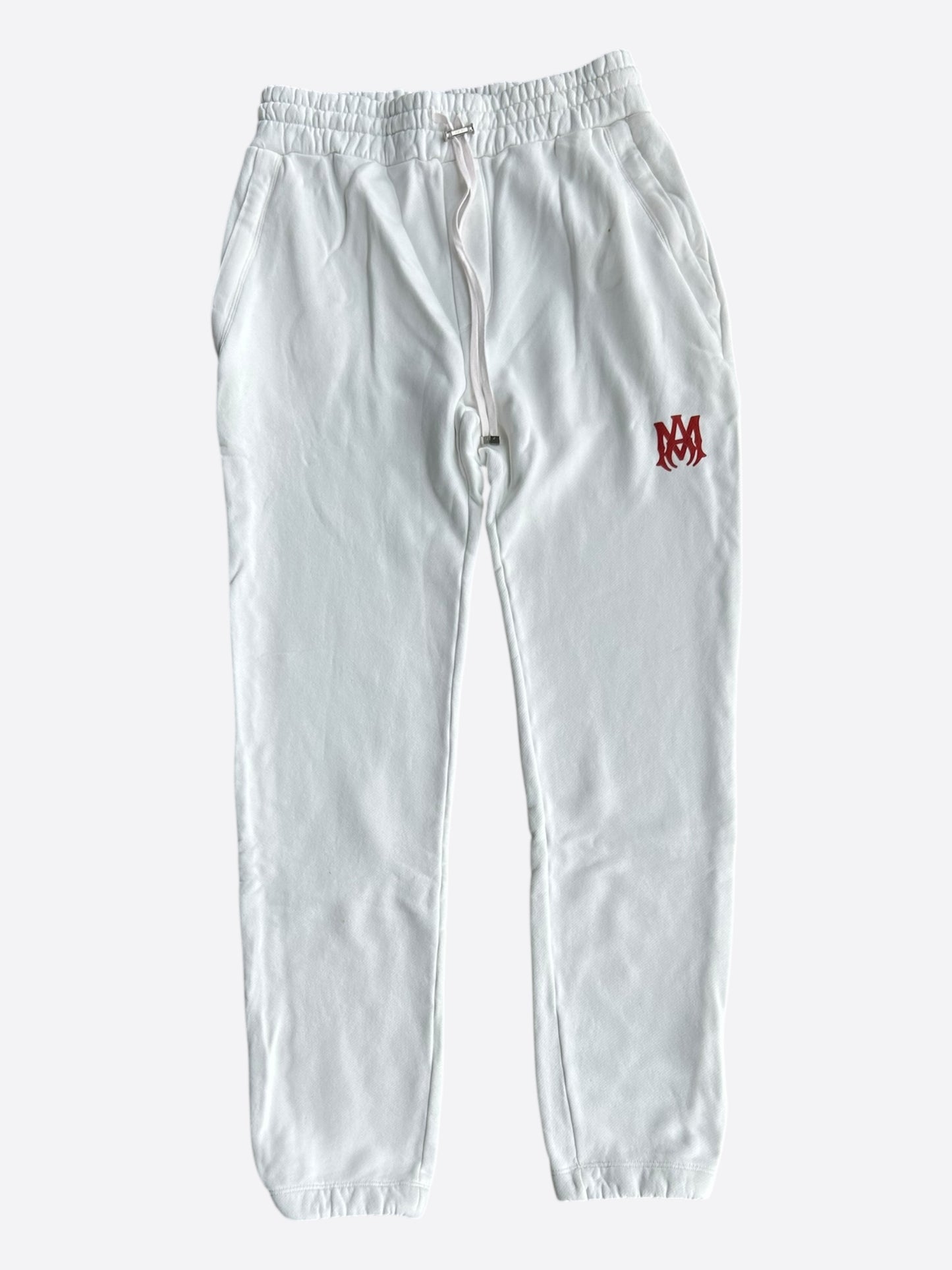 Amiri White & Red MA Logo Sweatpants