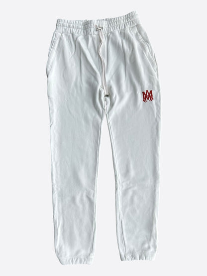 Amiri White & Red MA Logo Sweatpants