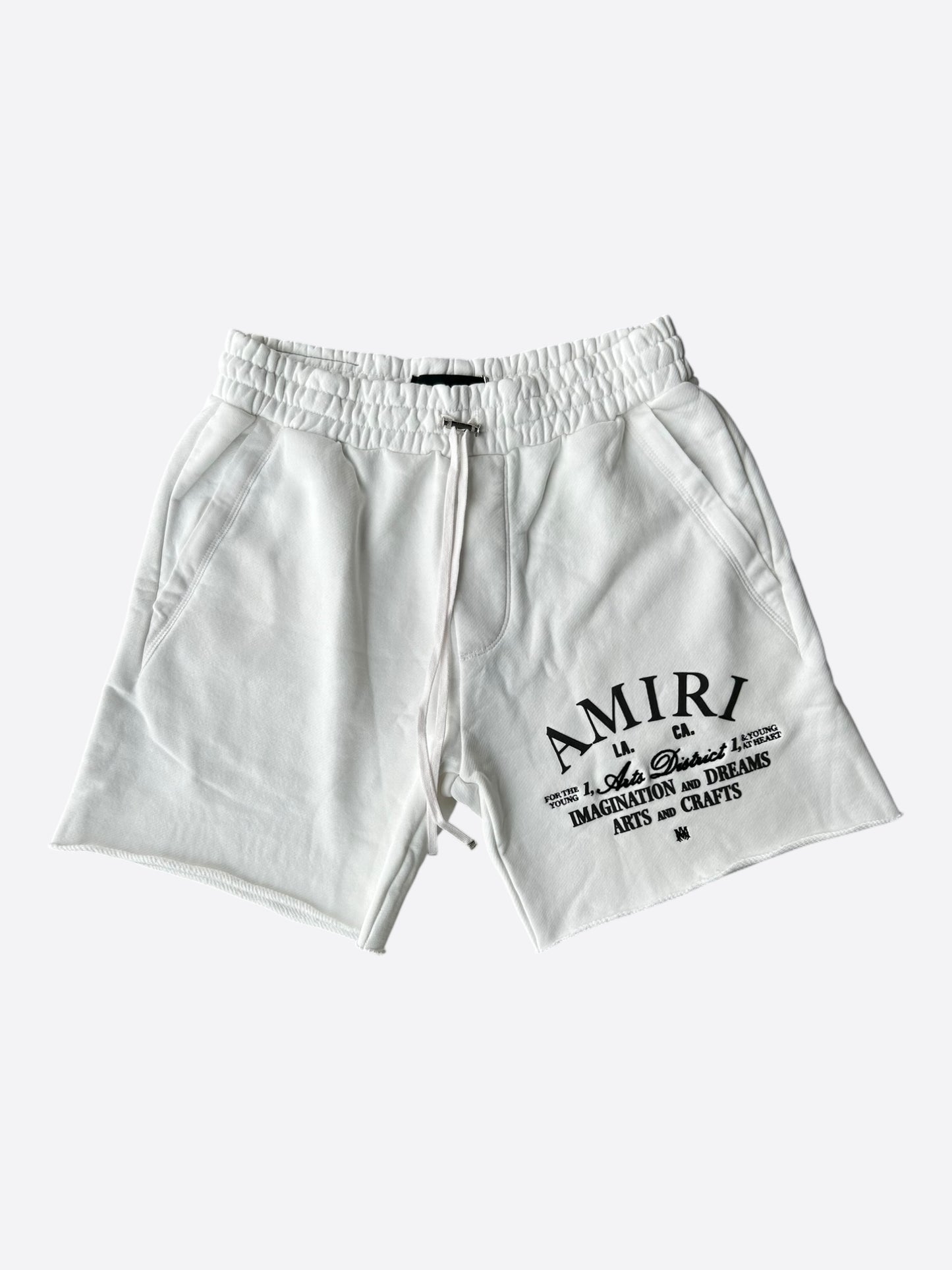 Amiri White & Black Arts Disctrict Logo Shorts