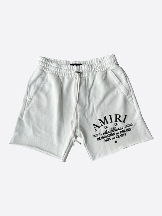 Amiri White & Black Arts Disctrict Logo Shorts