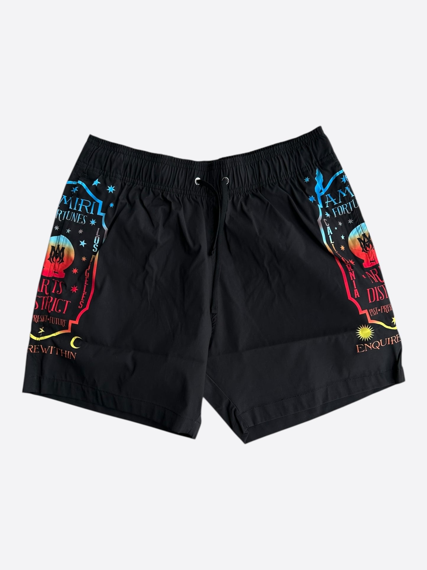 Amiri Black & Multicolor Fortune Logo Swimshorts