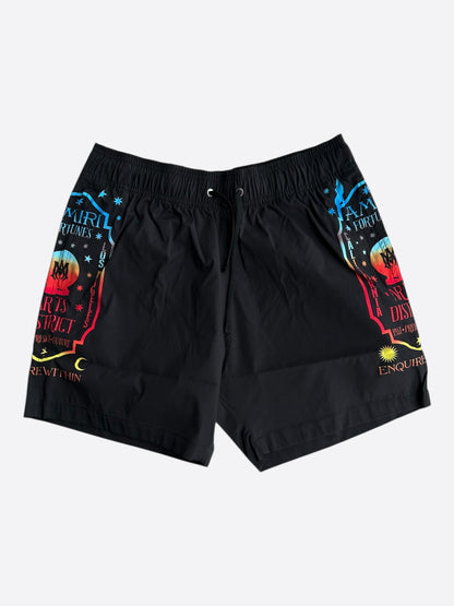 Amiri Black & Multicolor Fortune Logo Swimshorts