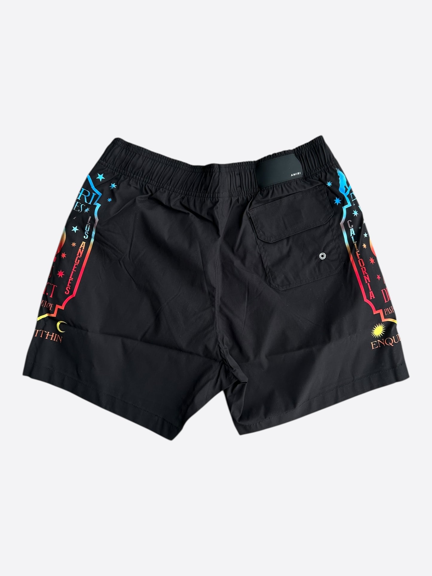 Amiri Black & Multicolor Fortune Logo Swimshorts