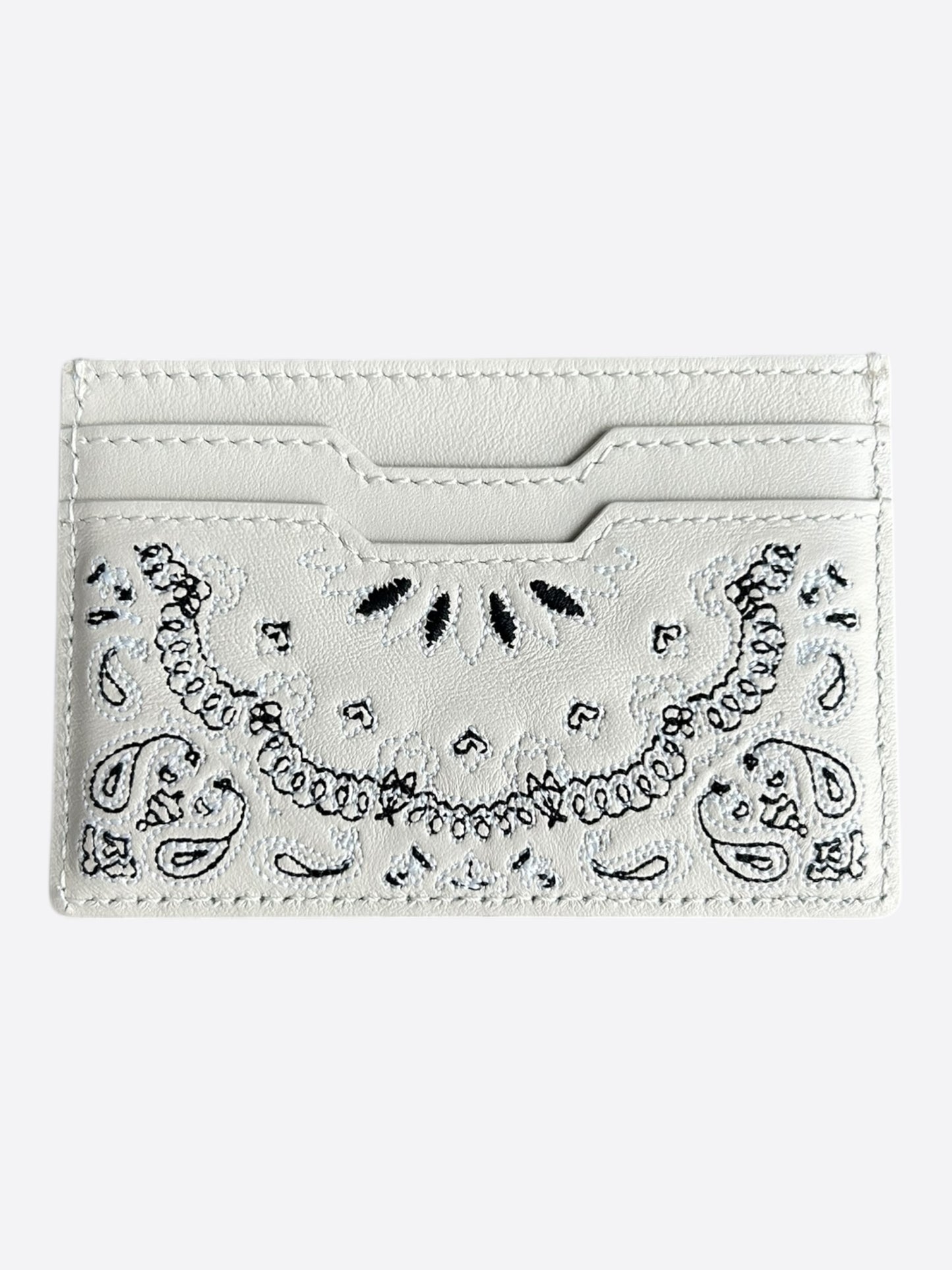 Amiri White & Bandana Embroidered Leather Cardholder