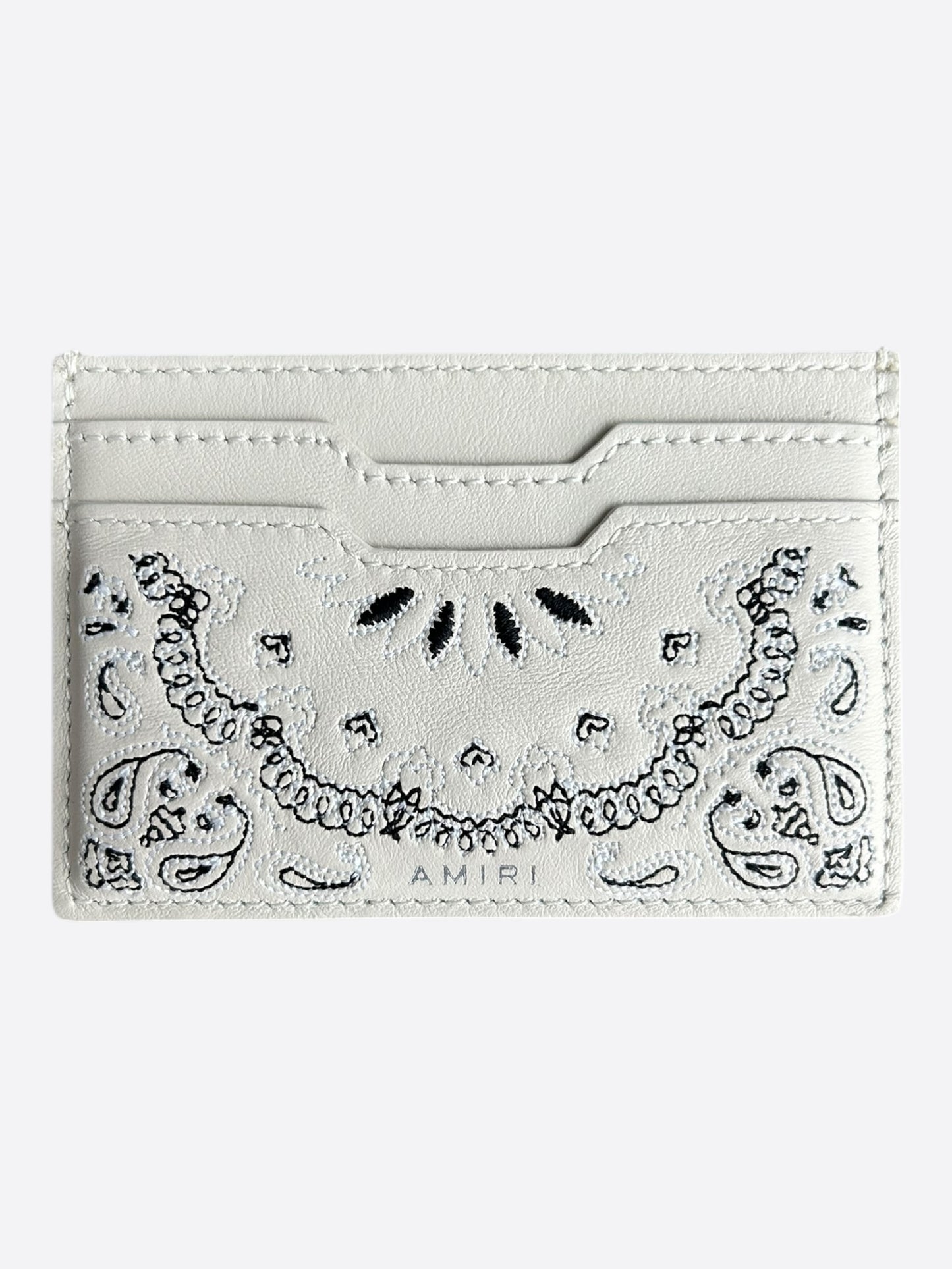Amiri White & Bandana Embroidered Leather Cardholder
