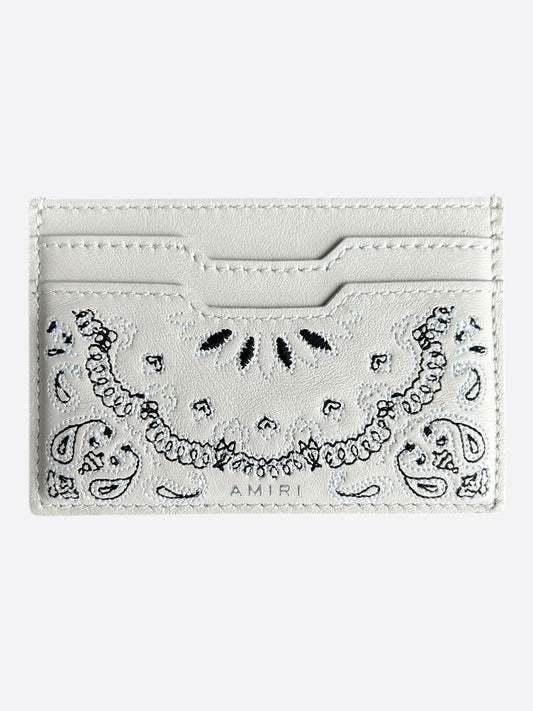 Amiri White & Bandana Embroidered Leather Cardholder