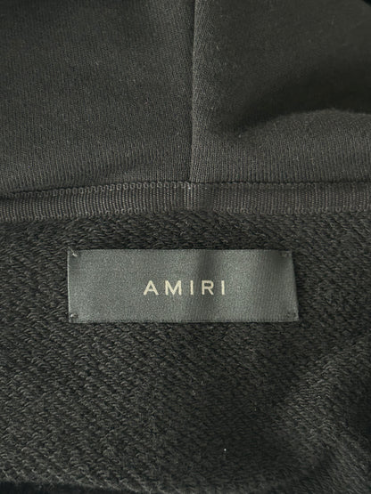 Amiri Black & White MA Core Logo Zip Up Hoodie