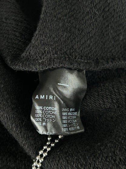 Amiri Black & White MA Core Logo Zip Up Hoodie