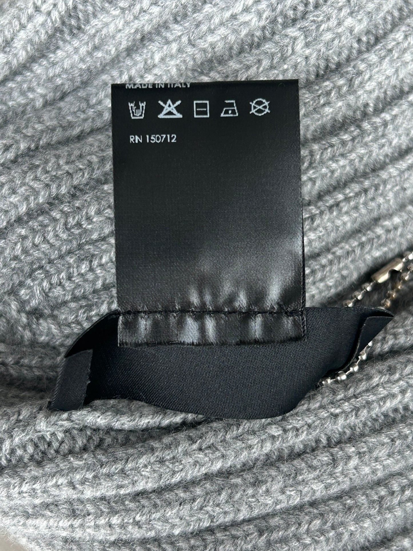 Amiri Grey & Black MA Logo Embroidered Cashmere Beanie