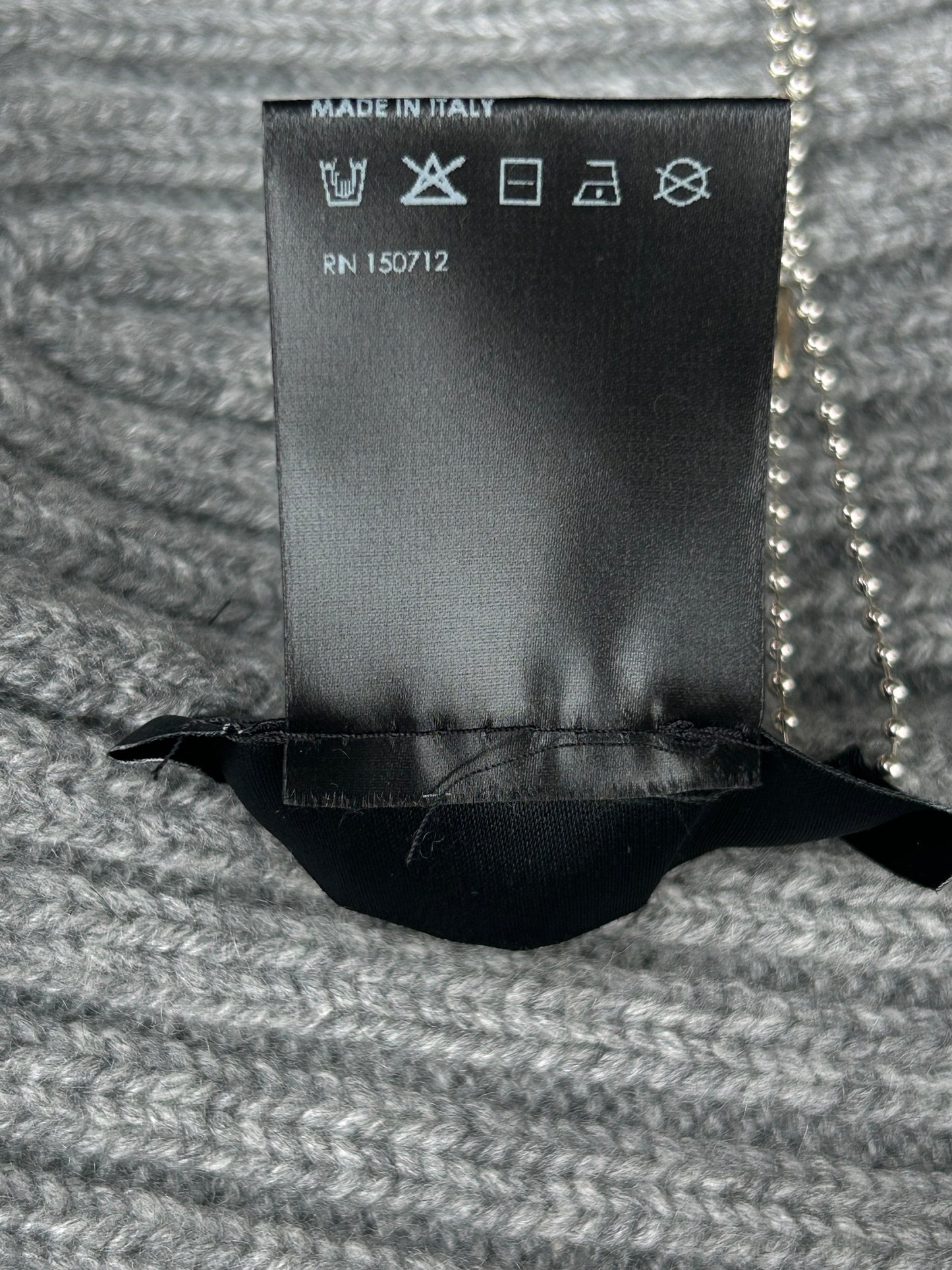 Amiri Grey & Black Script Logo Cashmere Beanie