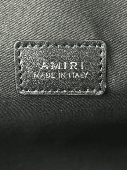 Amiri Black Embossed Logo Leather Dopp Kit