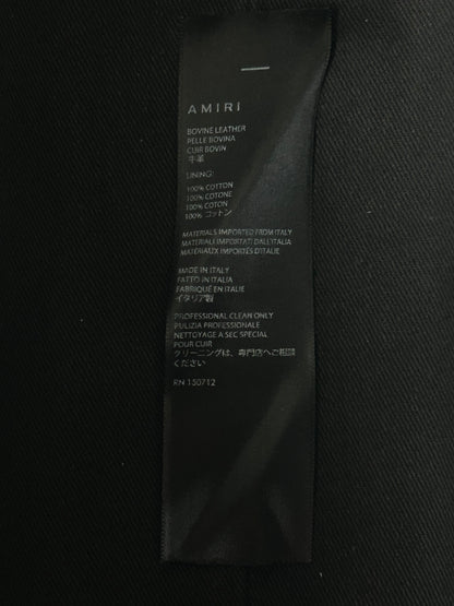 Amiri Black Embossed Logo Leather Dopp Kit