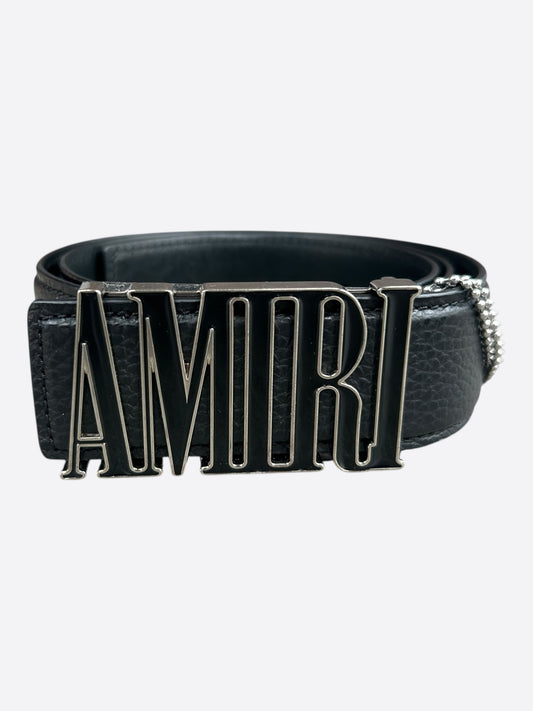 Amiri Black Core Logo Leather Belt