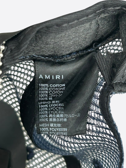 Amiri Navy & White Logo Trucker Hat