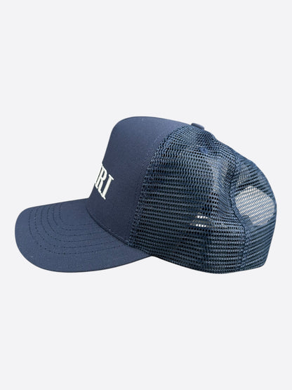 Amiri Navy & White Logo Trucker Hat