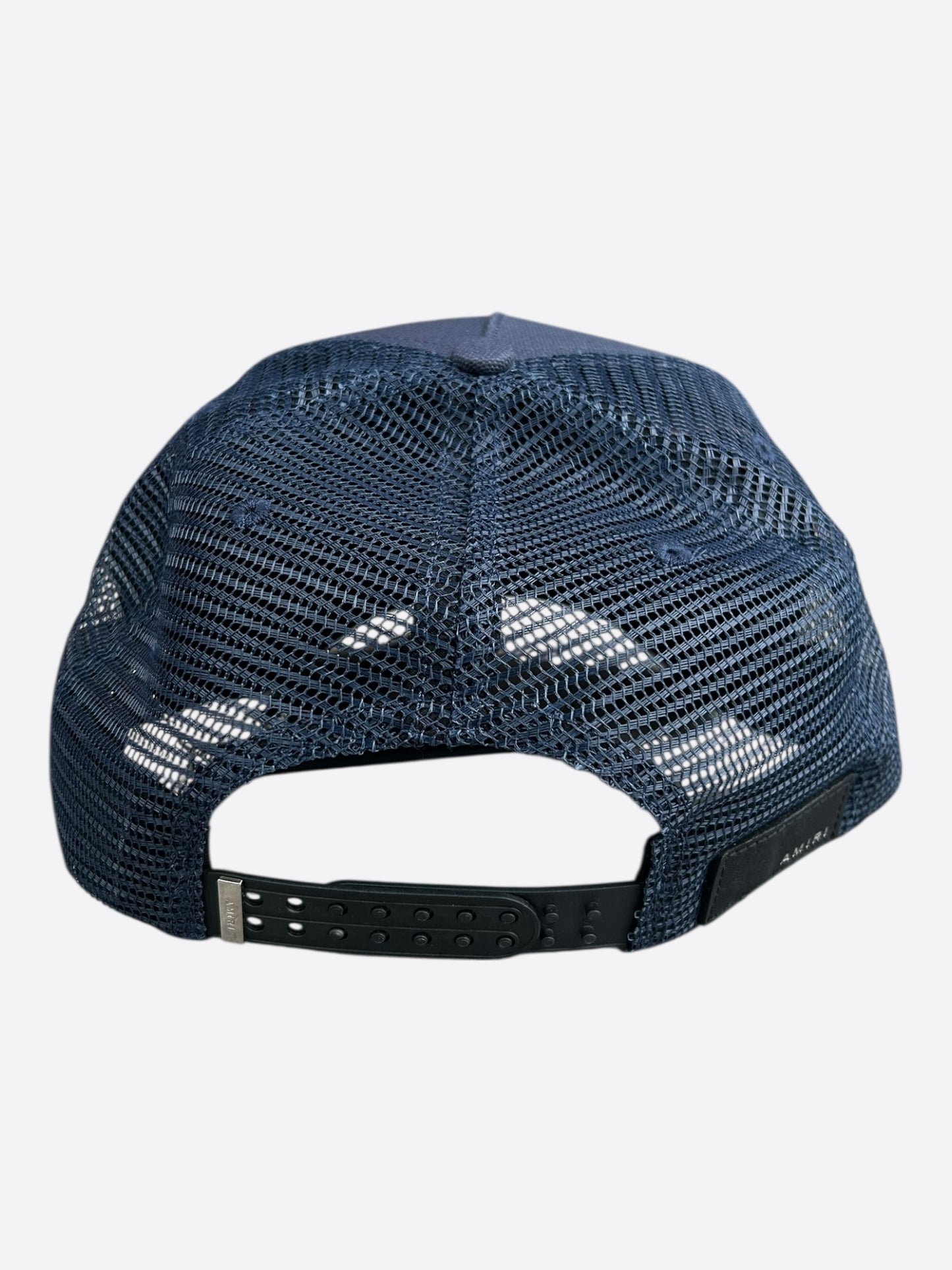 Amiri Navy & White Logo Trucker Hat
