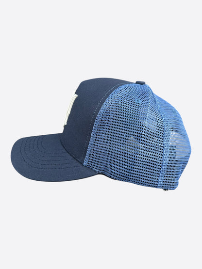 Amiri Navy & White MA Logo Trucker Hat