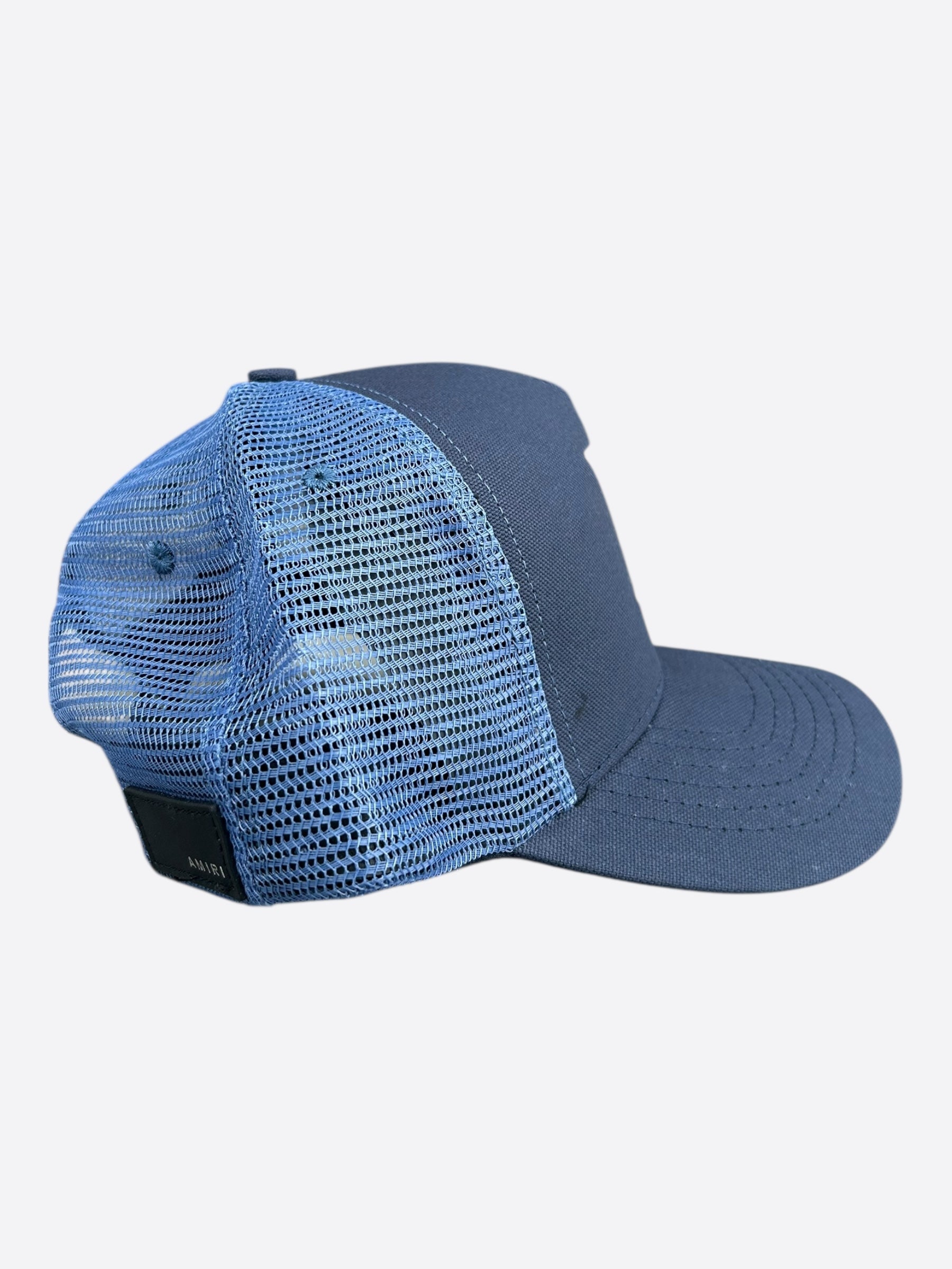 Amiri Navy & White MA Logo Trucker Hat – Savonches