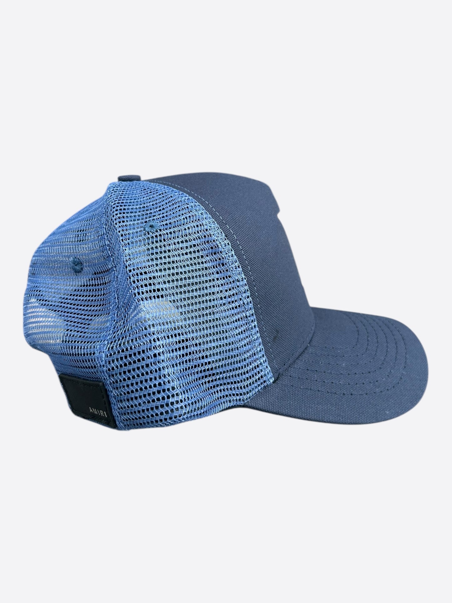Amiri Navy & White MA Logo Trucker Hat