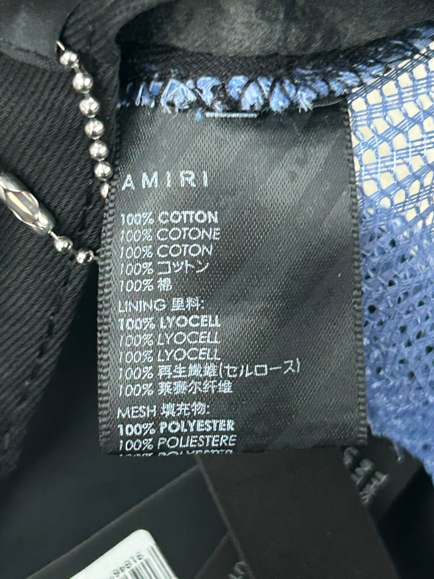 Amiri Navy & White MA Logo Trucker Hat