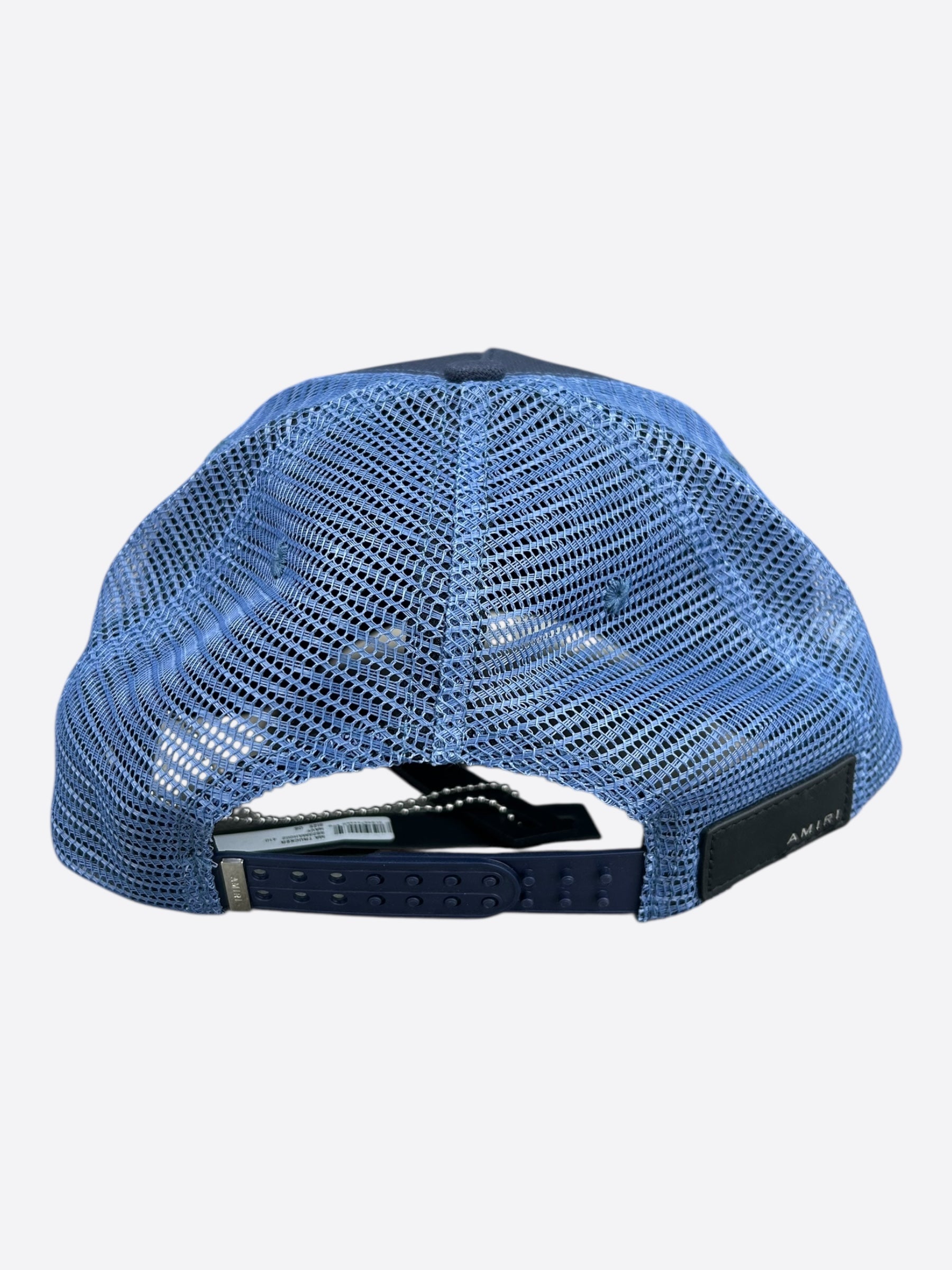 Amiri Navy & White MA Logo Trucker Hat – Savonches