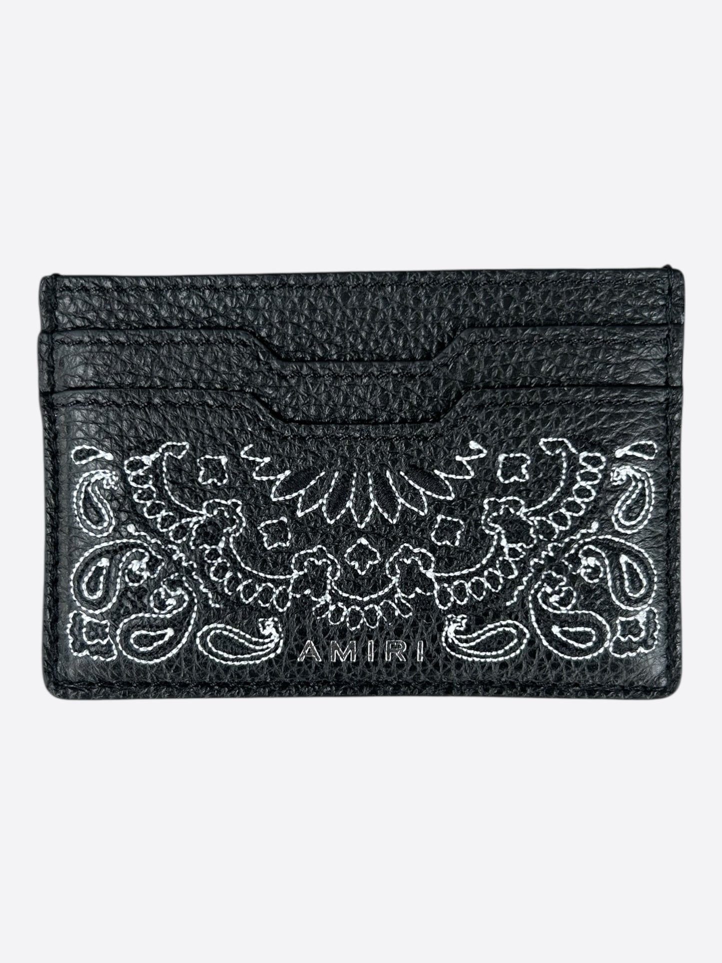 Amiri Black & Bandana Embroidered Leather Cardholder