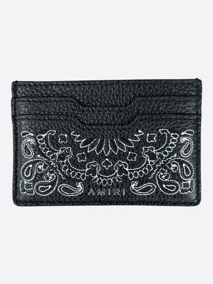 Amiri Black & Bandana Embroidered Leather Cardholder
