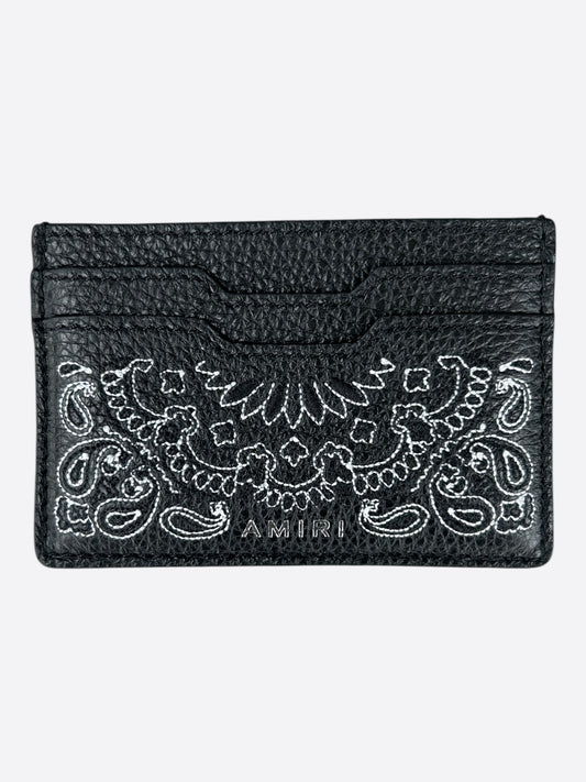 Amiri Black & Bandana Embroidered Leather Cardholder