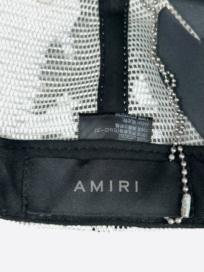 Amiri Light Grey & White Arts District Trucker Hat