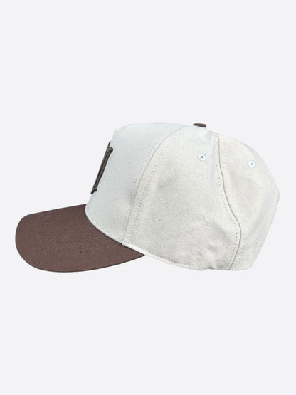 Amiri White & Brown MA Logo Trucker Hat