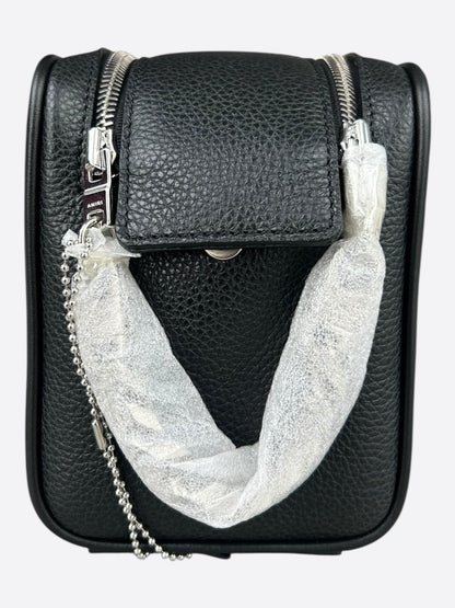 Amiri Black Embossed Logo Leather Dopp Kit