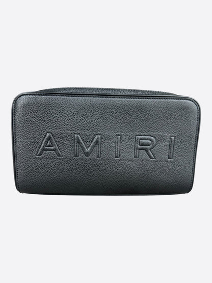 Amiri Black Embossed Logo Leather Dopp Kit