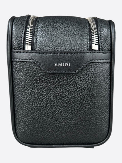 Amiri Black Embossed Logo Leather Dopp Kit