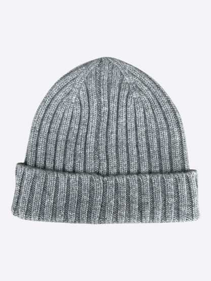Amiri Grey & Black Script Logo Cashmere Beanie