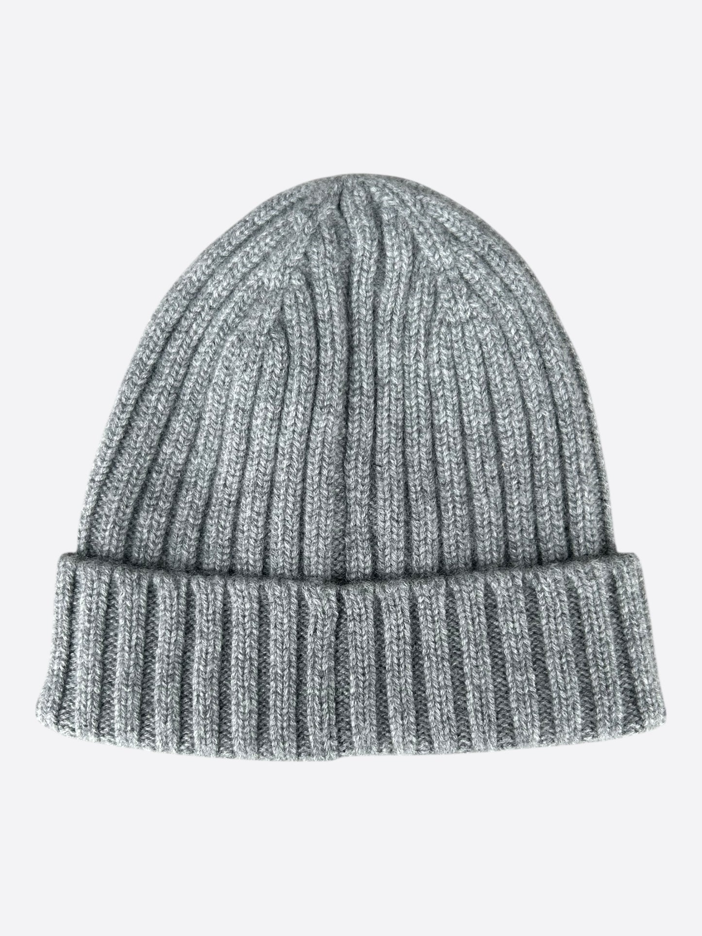 Amiri Grey & Black MA Logo Embroidered Cashmere Beanie