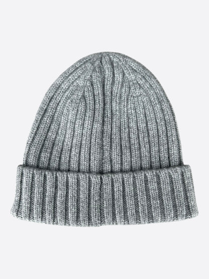 Amiri Grey & Black MA Logo Embroidered Cashmere Beanie