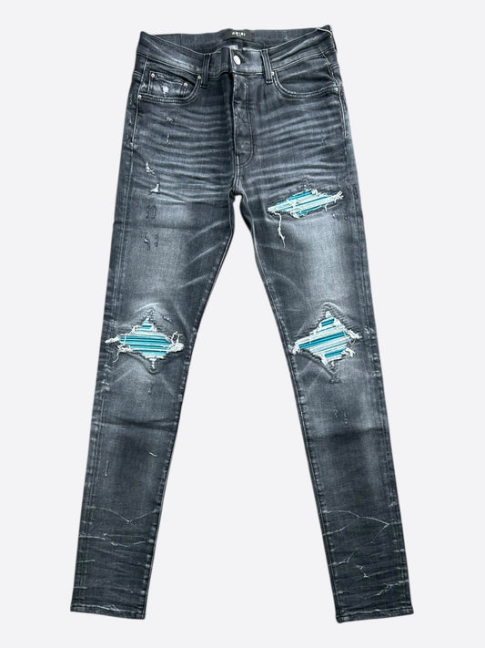 Amiri Storm Grey & Blue Patch MX1 Jeans