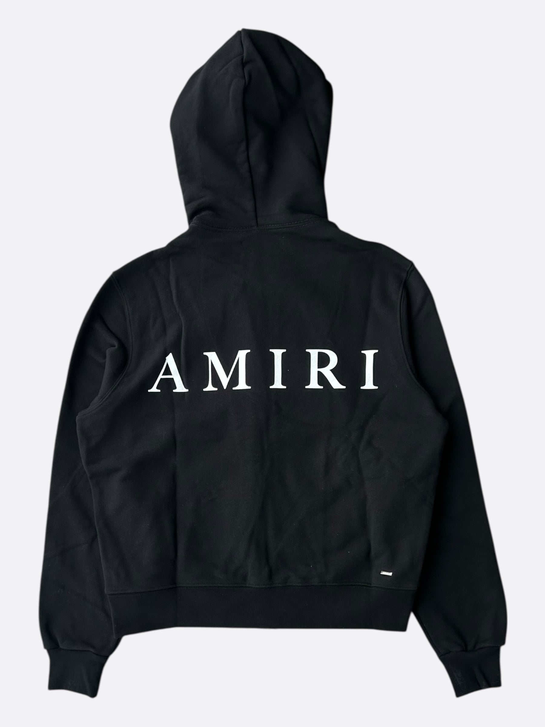 Amiri Black & White MA Core Logo Zip Up Hoodie – Savonches