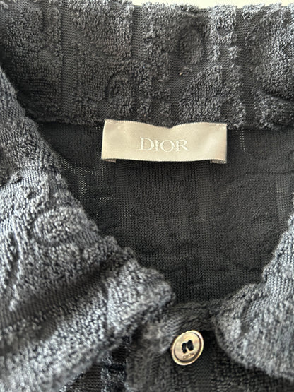 Dior Navy Oblique Towel Polo T-Shirt